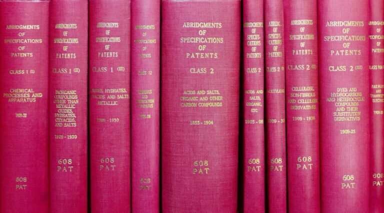 Effective Blog Promotion: Strategies to Increase Your Reach 6 A row of red hardcover books titled 'Abridgments of Specifications of Patents'.